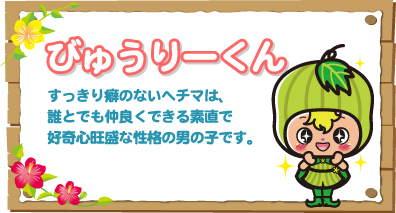 ヘチマ すっきり癖のないヘチマは、誰とでも仲良くできる素直で好奇心旺盛な性格の男の子です。